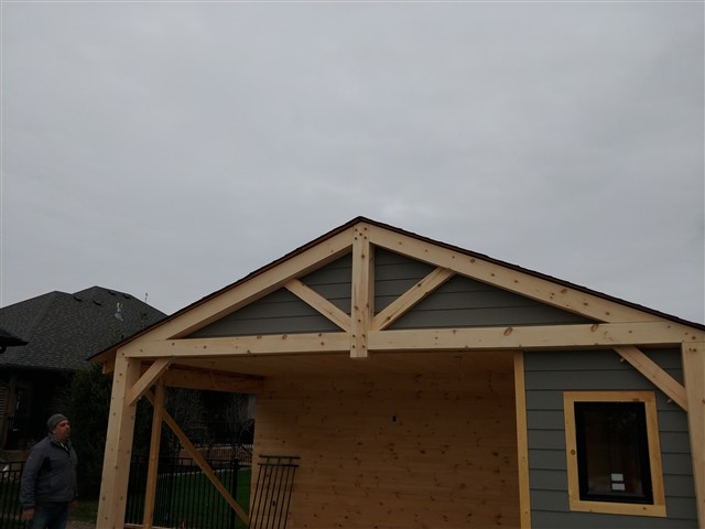 Timber porch framing